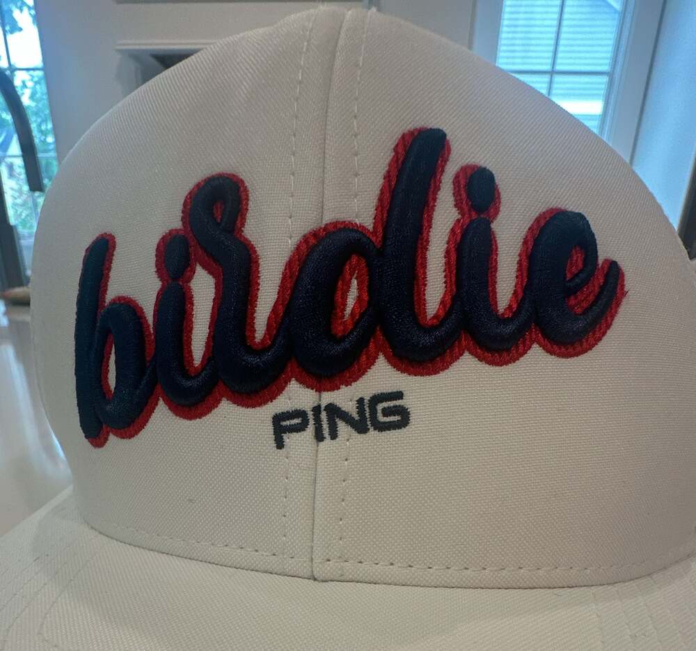 PING Under Par Golf Snapback Hat - White Birdie Embroidered Cap - Picture 5 of 6